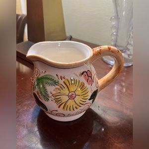 Vintage Lusterware Creamer Floral Pitcher Made In Japan